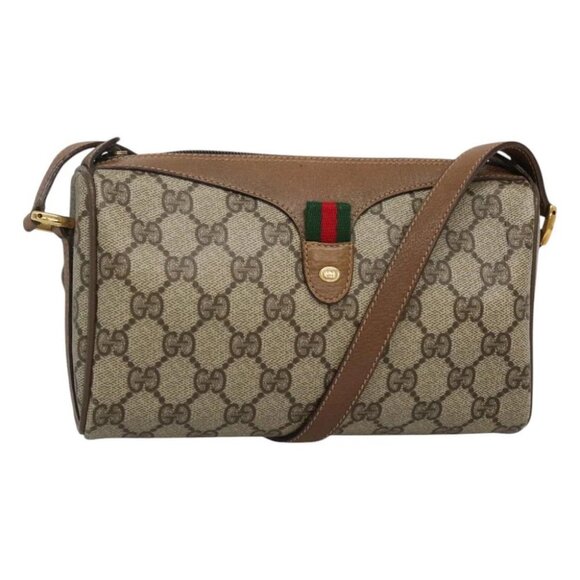 GUCCI GG Supreme Web Sherry Line Bag PVC Beige Green Red - Picture 1 of 15